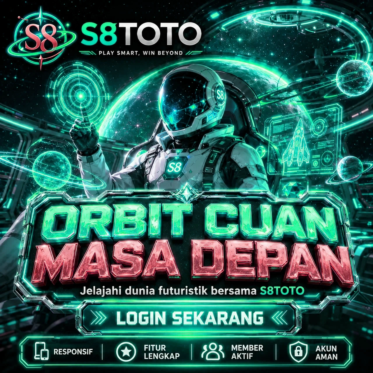 Banner S8TOTO slot gacor online dengan info RTP dan wap s8toto